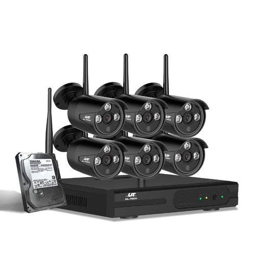 UL-Tech CCTV Wireless Security Camera System 8CH - Outdoor WiFi Surveillance with 6 Cameras Advanced Wireless Protection for Your Home and Property