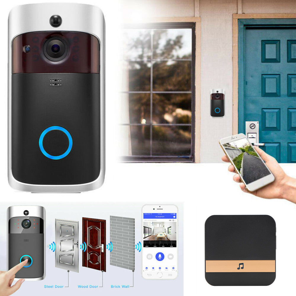 Smart WiFi Video Doorbell,Two-Way Intercom,chime,and Night vision.