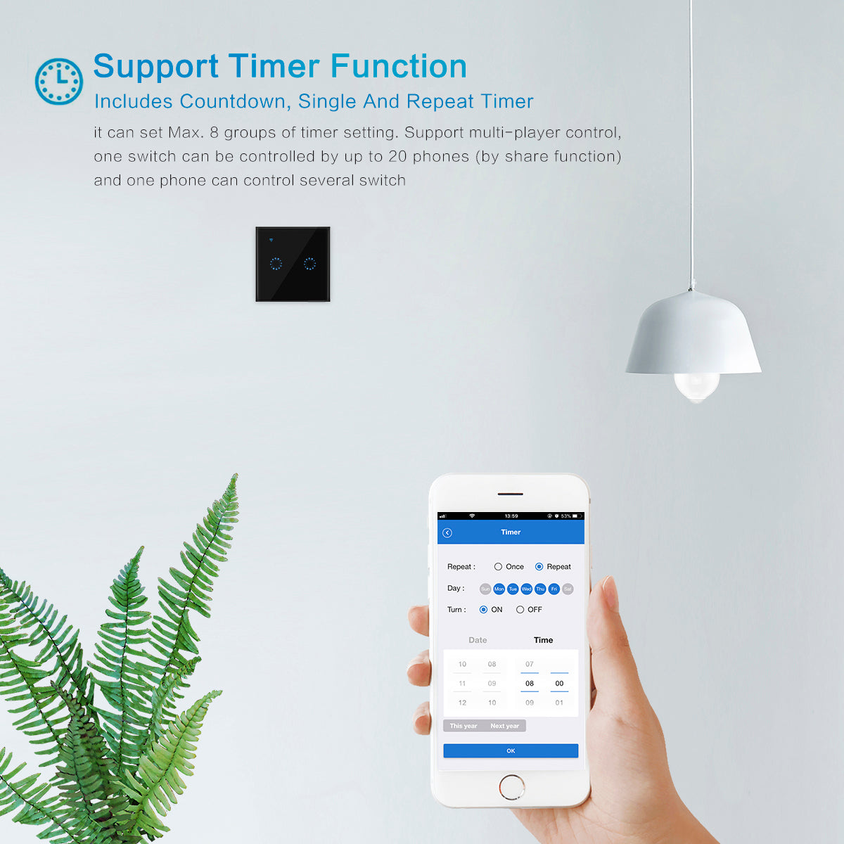 Smart Home Touch Switch - EU Standard, Modern Control for Your Home